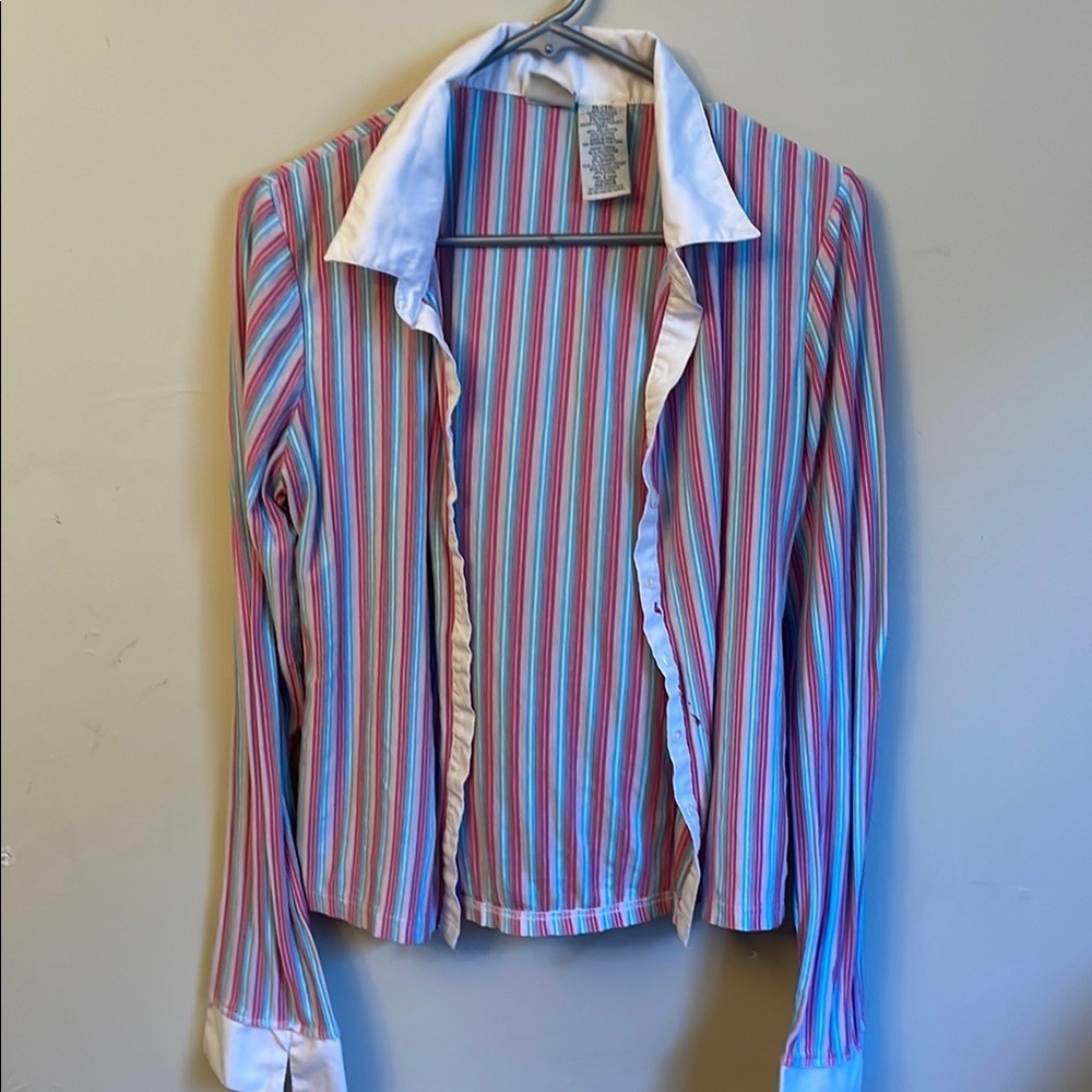 Striped Multicolor Button-Up Shirt (Bin D)​​